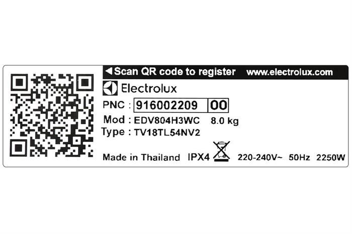 Máy sấy thông hơi Electrolux UltimateCare 8 Kg EDV804H3WC&nbsp;